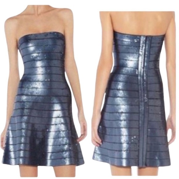 Herve Leger Mellie Sequined Mini Dress - Picture 2 of 15
